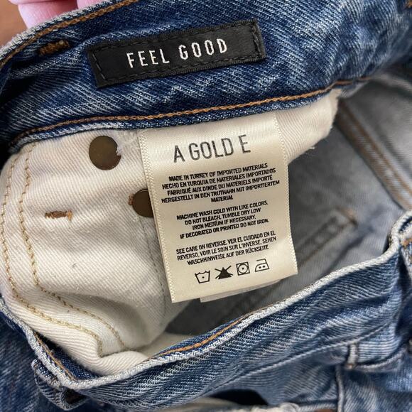 AGOLDE Revolve High Rise Crop Straight Jeans Button Fly Distressed Casual Sz 24 - Picture 4 of 8